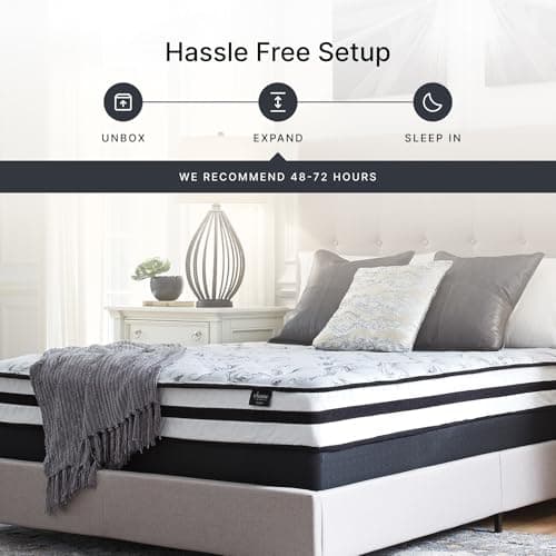 Signature Design by Ashley Queen Size Chime 8 Inch Medium Firm Innerspring Mattress with Pressure Relief Quilt Foam, Fiberglass Free, Mattress In A Box 5
