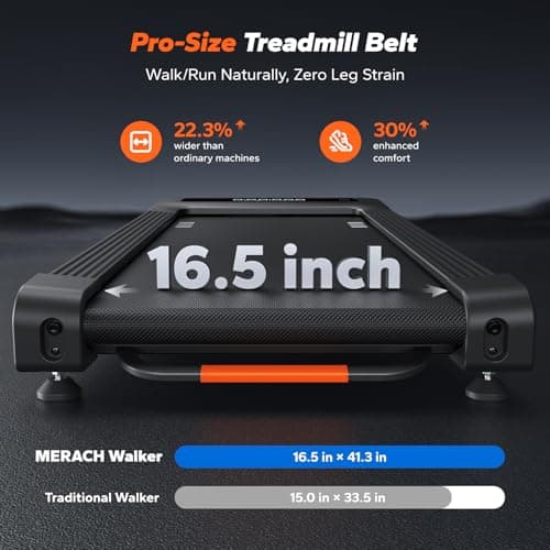 MERACH Walking Pad with Incline 12% Auto Treadmill for Home, 400lbs Capacity 3.5HP Super Quiet Brushless Walking Pads Under Desk, 16.5"x41.3" Mat Walk Pad with Remote & LED W50 Walking OAD 6