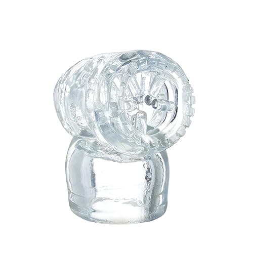 EBIEFLY 2Pcs Handheld Electric Magic Massager Wands Accessories Attachments Soft Silcione Single and Dual Channel Fit for Mini Hitachi Massage Wand (Transparent) 5