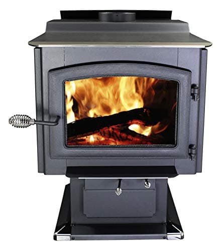 Ashely AW3200E-P 3,200 Sq. Ft. EPA Certified Pedestal Wood Burning Stove with Blower