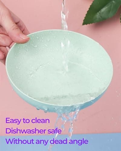 6-Pack Cat Food Bowl with Non-Slip Feet, Whisker Fatigue Cat Dishes for Food, Plastic Cats Bowls Set for Multi-Cats Homes, 5.5" Wide Shallow Relief Kitten Bowls BPA-Free, Dishwasher Safe 7