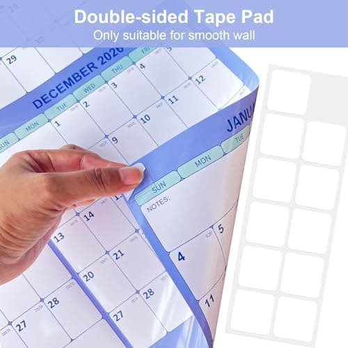 32" x 48" 2026 Wall Calendar, Folded Wet & Dry Erase Wall Calendar 12 Month, Yearly Laminated Wall Calendars, Reversible Annual Planner, Horizontal/Vertical, with Julian Dates 5