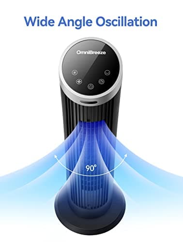 OmniBreeze Digital Electric Tower Fan, with Remote Control, LED Display, Standing Bladeless Floor Fans Cooling and Quite Indoor Living Room Bedroom use (36 Inch)… 5
