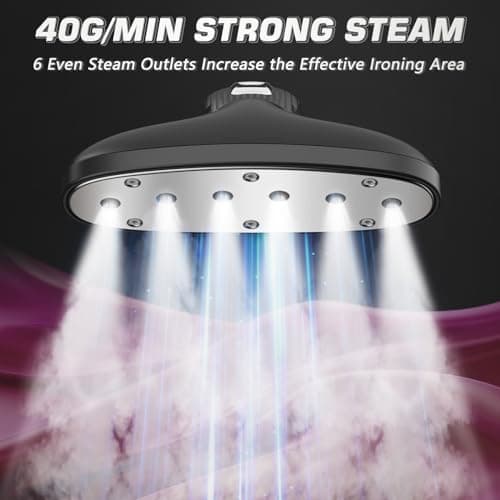 Anthter Steamer for Clothes, 1500W Powerful Standing Garment Steamer with Roll Wheels, 2.4L Water Tank for 90 Mins Continuous Steaming, 35s Fast Heat-up (Silver) 5