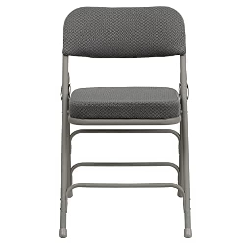 Flash Furniture Hercules Series Metal Folding Chair with Cushioned Seat, Fabric Upholstered Event Chair with 300-lb. Static Weight Capacity, Gray 9