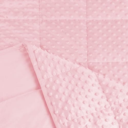 ALANSMA Reversible Weighted Blanket for All Season, Luxury Velvet, Warm and Cool, Adult Pink 7Lb Weighted Blanket, Enjoy Sleeping Anywhere(Pink,40"x60" 7lbs) 5