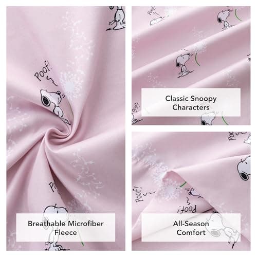 Berkshire Blanket Peanuts® Snoopy Pillowcase Set of 2, 20'' × 40'' Soft Breathable Microfiber Pillow Covers with Envelope Closure Design(King, Snoopy Make A Wish) 7