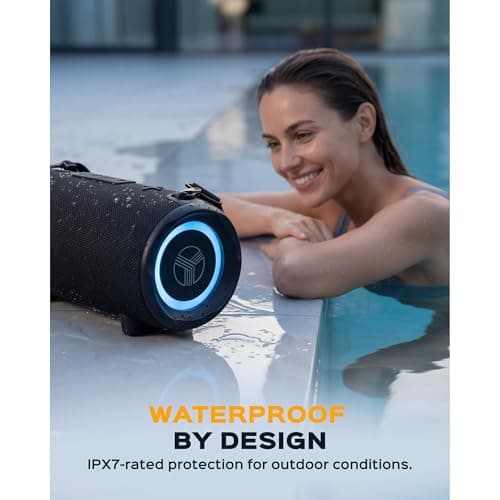 TREBLAB HD-Max - Loud Portable Bluetooth Speaker for Outdoor Parties, Beach & Camping - Powerful Wireless Stereo Sound with Deep Bass, IPX7 Waterproof, 20H Playtime, Powerbank to Charge Your Devices 8