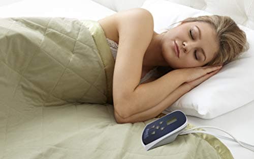 Thermee Micro Flannel Heated Blanket King Size - 10 Settings, Programmable, Rapid Heating, Luxuriously Soft - Sage 10