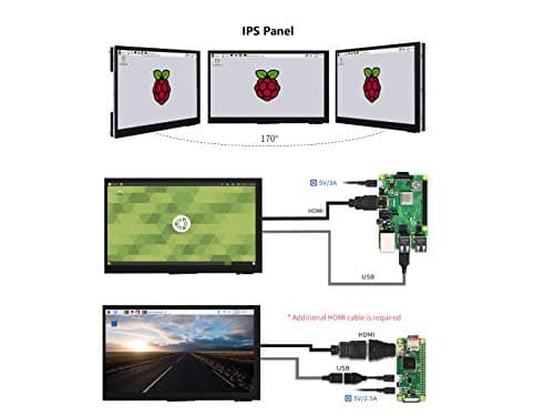 Ingcool 7 inch HDMI LCD 1024x600 Resolution Capacitive Touch Screen IPS Display Module Compatible with Raspberry Pi 4 3 2 1 B B+ A+, PC, Supports Windows 10/8.1/8 / 7 8