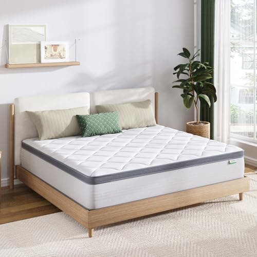 Novilla Full Mattress, 10 Inch Hybrid Full Mattress in a Box, Pocket Innerspring Pillow Top Mattresses for Motion Isolation, Pressure Relief & Enhanced Edge Support,Soft Feel but Supportive