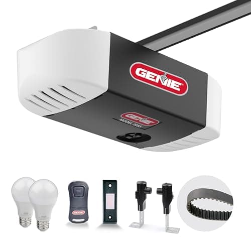 Genie 2055-LED Essentials Garage Door Opener, LED Bulbs Included, Ultra-Quiet Belt Drive Garage Door Opener