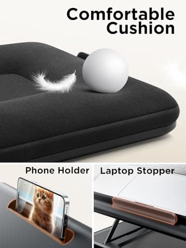 SAIJI Height & Tilt Adjustable Lap Desk, Portable Laptop Stand for Bed, Car, Couch and Recliner, Foldable Lap Desks - Up to 15.6 Inch Laptops 7