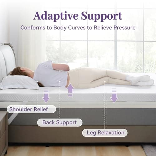 SINWEEK 3 Inch Gel Memory Foam Mattress Topper Full Size, Ventilated High Density Pad for Back Pain, Bed Topper with Removable Soft Cover, CertiPUR-US Certified 2