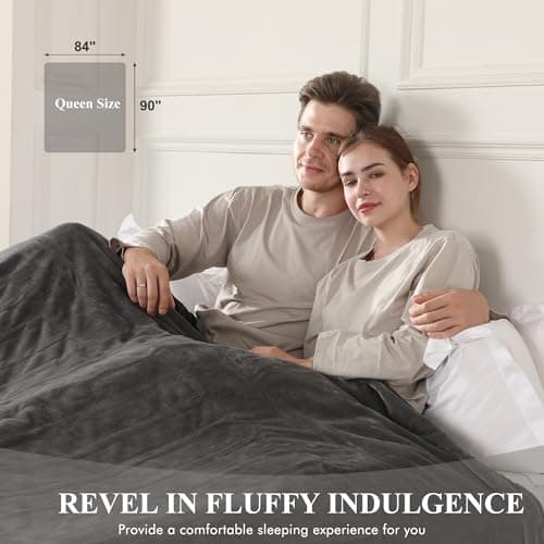 COZYTY Heated Blanket Queen Size, Soft Cozy Upgraded Flannel Electric Blanket Dual Control with 5 Heating Levels & 10 Hours Auto Off, Fast Heating & ETL & FCC Certification, 84" x 90", Silver Gray 5
