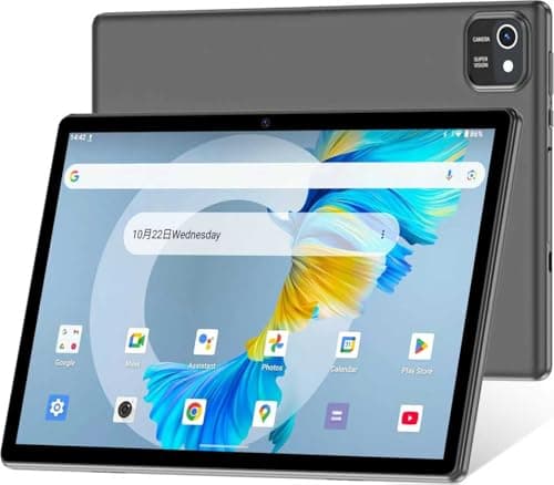 HNVHNV Tablet 10 inch Android 13 Tablets, 6GB RAM 64GB ROM, Quad-Core Processor, 1280x800 LCD Touch Screen, WiFi, GMS, Dual Camera, Bluetooth, 6000mAh Battery
