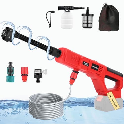Cordless Power Washer for Milwaukee 18V Battery 700 PSI Portable Pressure Washer with 6-in-1 Nozzle