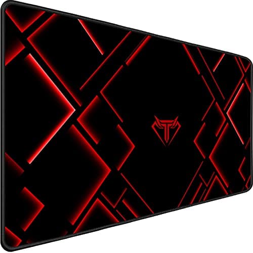 TEDNETGO Large Mouse Pad, Gaming Long Mouse Pad, Waterproof Extra Large Big Mousepad with Stitched Edge, XXL Non-Slip Computer Computer Keyboard Pad Mat for Gamer/Desktop/Office/Home, RED