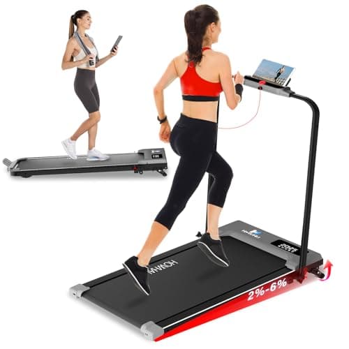 HOWHAI Walking Pad Treadmill with Incline, 2 in 1 Foldable Under Desk Treadmills for Home/Office, Portable Treadmill with App, Bluetooth Music, Remote Control & LED Display (300lbs Capacity)