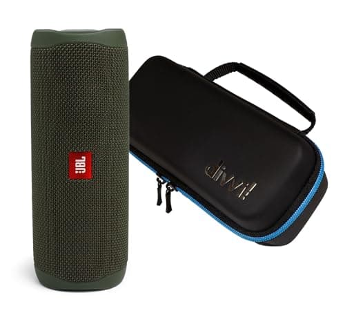 JBL Flip 5 (Green) + Bundle with divvi! Protective Hardshell Case