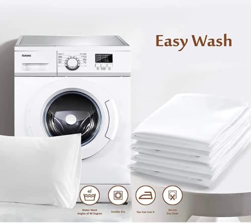 100% Cotton Percale Pillowcases, 2 Pack Pillow Cases, Soft & Breathable Pillow Covers, Light Weight Fabric, Smooth Airy Weave, for Her or Him (Stone Queen/Standard 20"x30", 2) 5