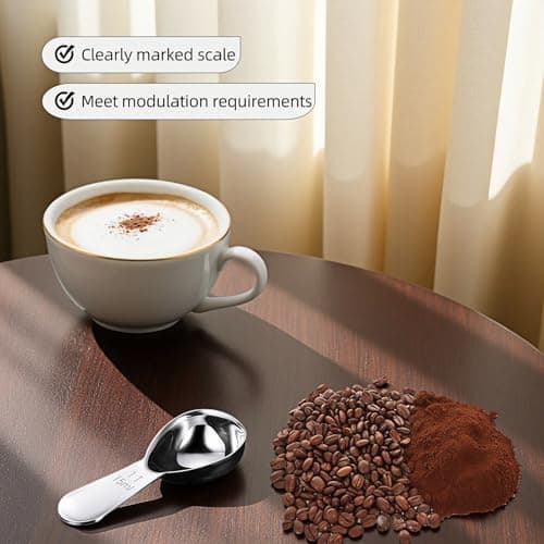 1 Tbsp(15ml) Coffee Scoop,Stainless Steel Measuring Spoons for Coffee,Protein Powder,Sugar,Easy Read Laser Engraved Mark,Short Handle Fits in Container,Rust-Resistant,Drop-Resistant (1T 15ml) 9