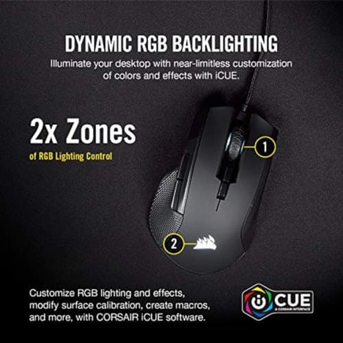 Corsair IRONCLAW RGB Wired FPS/MOBA Gaming Mouse – 18,000 DPI – 7 Programmable Buttons – Designed for Large Hands – iCUE Compatible – PC, Mac, PS5, PS4, Xbox – Black 6