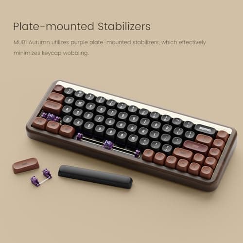 Akko Mechanical Gaming Keyboard with Walnut Wooden Case, MU01 Autumn 65% 68-Key RGB 2.4G Wireless/Bluetooth/Wired Hot-swappable Keyboard with PBT Dye-Sub Keycaps for Mac & Win 7