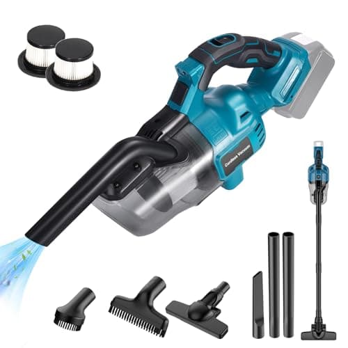 CAMXTOOL Handheld Cordless Vacuum Cleaner for Makita 18V Battery, Portable Wireless Power Vacuum Cleaner, 4 Multi Nozzle, 2 HEPA Filter, Lightweigt Vacuum for Home Pet Hair, Car (Battery NOT Include)