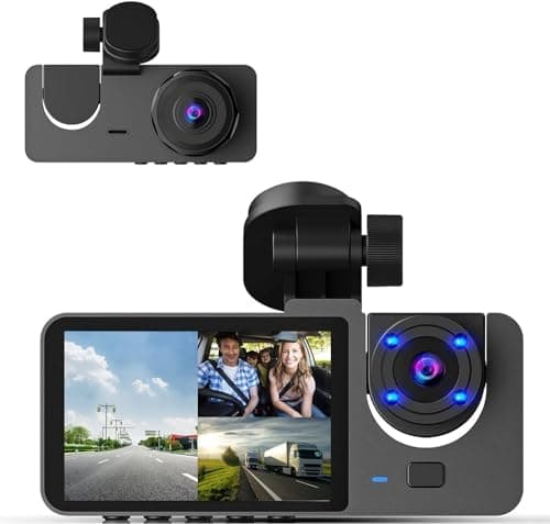 3 Channel Dash Cam,4K Dash Cam Front and Rear Inside, Dash Camera for Cars - （VF58）