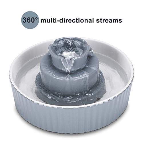 Ceramic Cat Water Fountain, 2.1L/71oz Cupcake Pet Water Fountain for Dog and Cat Indoor, 2 Ultra Quiet Pumps & 3 Carbon Filters 5