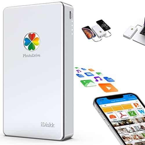 iDiskk 2TB App-le Certified External Hard Drive for iPhone 17 & iPad Android Mobile 2TB iPhone Hard Disk,MacBook and PC, Photo Stick to Backup Photos/Videos,Files for iPhone17/16/15/14