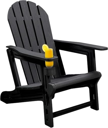 Aspect Living Adirondack Chairs - HDPE Weather Resistant, No Tools and Hardware Required 5-Minute Assembly, Patio, Firepit or Lawn Chairs, Black