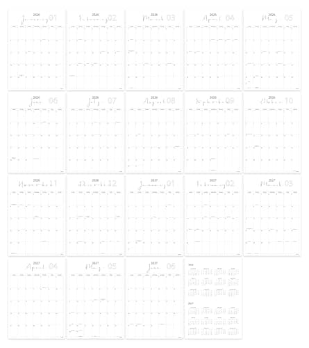 Wall Calendar 2026-2027, 18 Months, Runs From January 2026 to June 2027, 17" x 12" Large Wall Calendar with Hanger, Thick Paper, Spiral Binding, Easy to Write Down Your Plans and Daily/Cursive 5