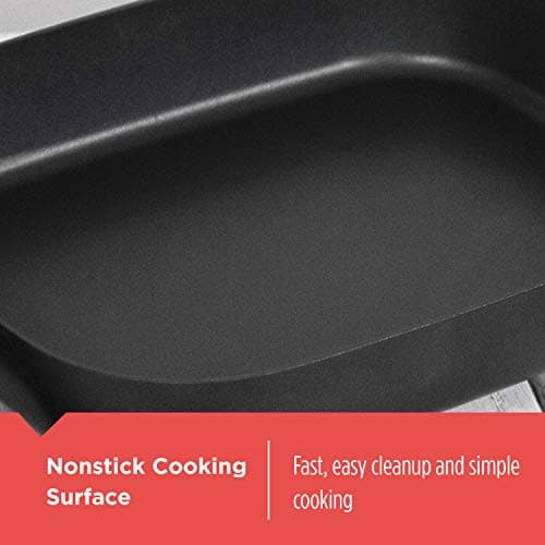 BLACK+DECKER Electric Skillet, Variable Temperature Control, Nonstick Cooking Surface, Dishwasher Safe, Tempered Glass Lid, 12"x15" 7