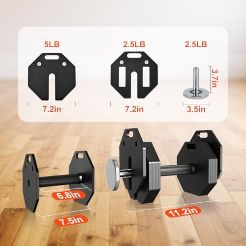 Adjustable Dumbbell Sets 50lb Pairs Durable Steel Build, Free Weights Dumbbells Set with Anti-slip Handle, 5 lbs Increment, For Full Body Home Gym Workout 6