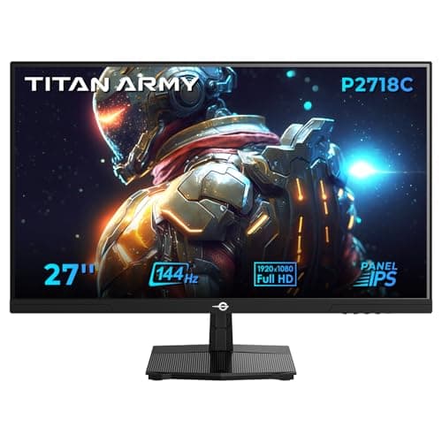 TITAN ARMY 27 Inch Computer Monitor, HDR 144Hz IPS Full HD 1920 x 1080p Office Monitor, 99% sRGB Low Blue Light, Aadjustable Stand，1 x HDMI,2 x DP P2718C