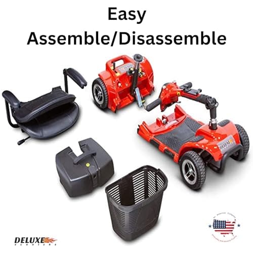 Deluxe Scooters Portable Scooter: 300 Lb Capacity, Long-Distance Mobility Scooter, Comfort Seating, LED Illumination - 10 Mile Range (Deluxe Blue) 5