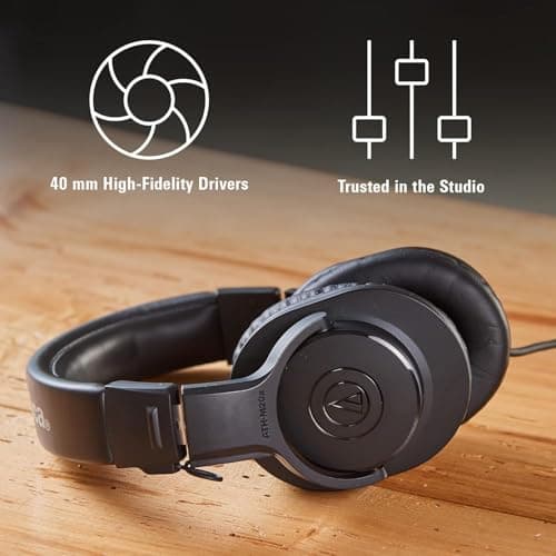 Audio-Technica ATH-M20x Professional Studio Monitor Headphones, Black 6