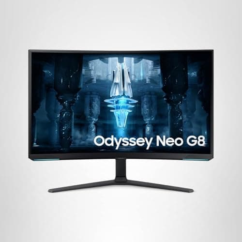 Samsung 32" Odyssey Neo G8 (G85NB) 4K UHD 240Hz 1ms G-Sync 1000R Curved Gaming Monitor, Quantum HDR2000, AMD FreeSync Premium Pro, Matte Display, DisplayPort, Black & White, LS32BG852NNXGO 25