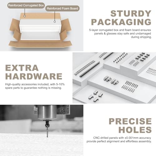 Eclathome Display Cabinet with Glass Doors, 4-Tier Display Case with 3-Color Lights & Human Body Sensor, Storage Cabinets with 3 Shelves & 2 Drawers for Collectibles/Living/Dining/Game Room, White 9