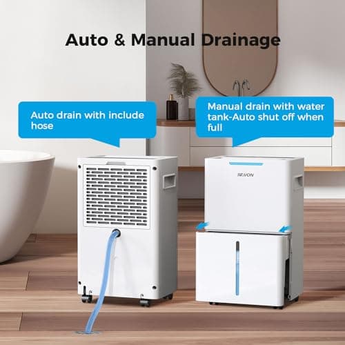 1500 Sq.ft Dehumidifier for Basement, SEAVON 21 Pint Dehumidifiers with Drain Hose for Home Large Room Bedroom Bathroom, Powerful Moisture Removal, Smart Humidity Control & Display, 24H Timer, 3 Mode 5
