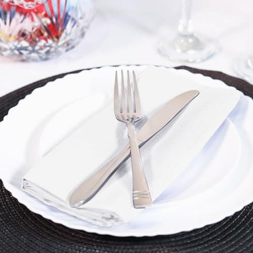Utopia Home White Cloth Napkins (12 Pack, 18x18 Inches), Ideal Dinner Napkins for Party, Wedding and Lunch/Dinner 6