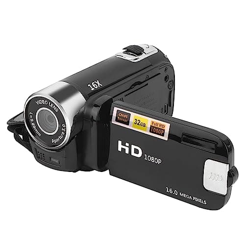 ASHATA Protable Video Camera Camcorder, 16MP 16X Zoom Digital Camera Recorder 1920x1080, 2.7" Screen 270 Rotary, Anti Shake Handheld DV Digital Camcorder for Students Teens Beginner