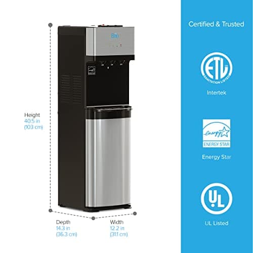 Brio 520 UV Self-Cleaning Bottleless Water Cooler Dispenser, UL Certified | Built-in 2 Stage Filtration (2 Free Replacement Filters Included) Reduces PFAS & Microplastics | 3 Temp (Hot Cold, Room) 6