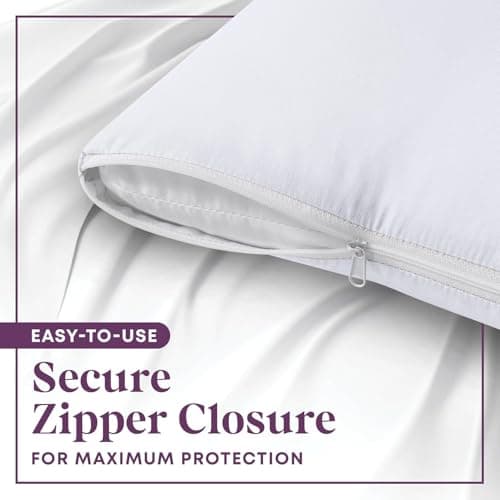 CirclesHome Wedge Pillow Cover 100% Cotton, Zippered Wedge Pillow Case Protector, Soft, Hypoallergenic & Breathable - 25x26x10” 5