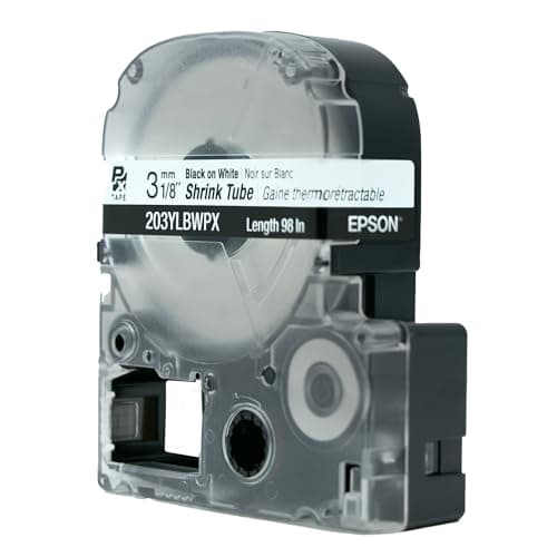 LABELWORKS Epson LW-PX700PCD Industrial Label Maker Kit and 203 Heat Shrink Tube AWG 16-22, 1/8" (3MM) Wide, 8 ft (98") Bundle 9