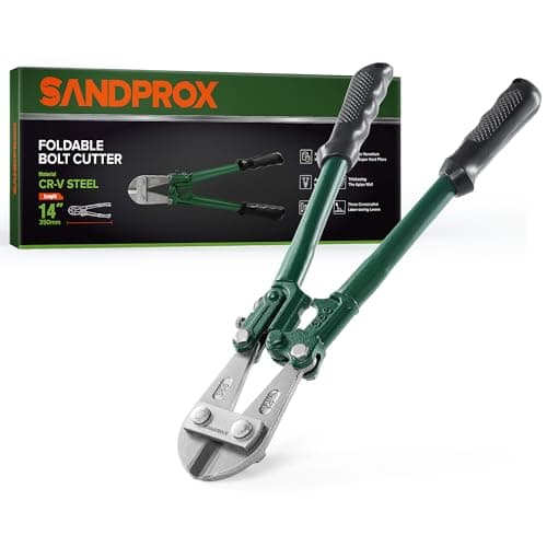 SANDPROX Small Bolt Cutters 14 Inch Heavy Duty Bolt Cutter with Soft Grip CR-V Steel Lightweight Bolt Cutters Wire Cutters for Cutting Small Fences, Steel Wire, Chains, Screws, Locks, and Rivet