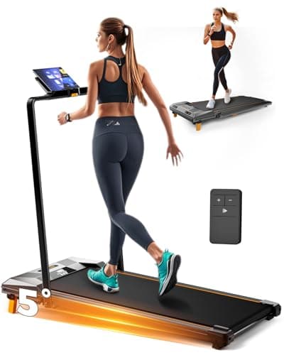 Walking Pad with Handle Bar, BestGod Treadmills for Home Office 330 lbs Capacity Foldable Under Desk Treadmill 5% Walking Treadmills with Incline 2.5 HP Folding Treadmill with Remote Control