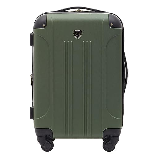 Travelers Club Chicago Hardside Expandable Spinner Luggage, Thyme Green, 22" Carry-On